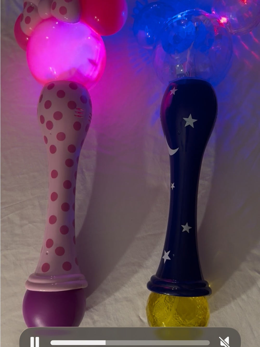 Bundle of Disney Minnie and Mickey bubble light wands